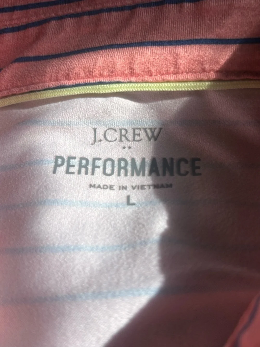 J.Crew Performance Pink & Blue Striped Short Sleeve Polo Shirt Men’s Size L